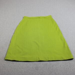 Vintage Puccini Wool Skirt Women 14 Green Knit A-Line Knee Length Hong Kong Mod